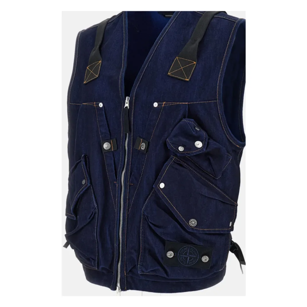 Heren Stone Island Jassen^Light Denim Vest