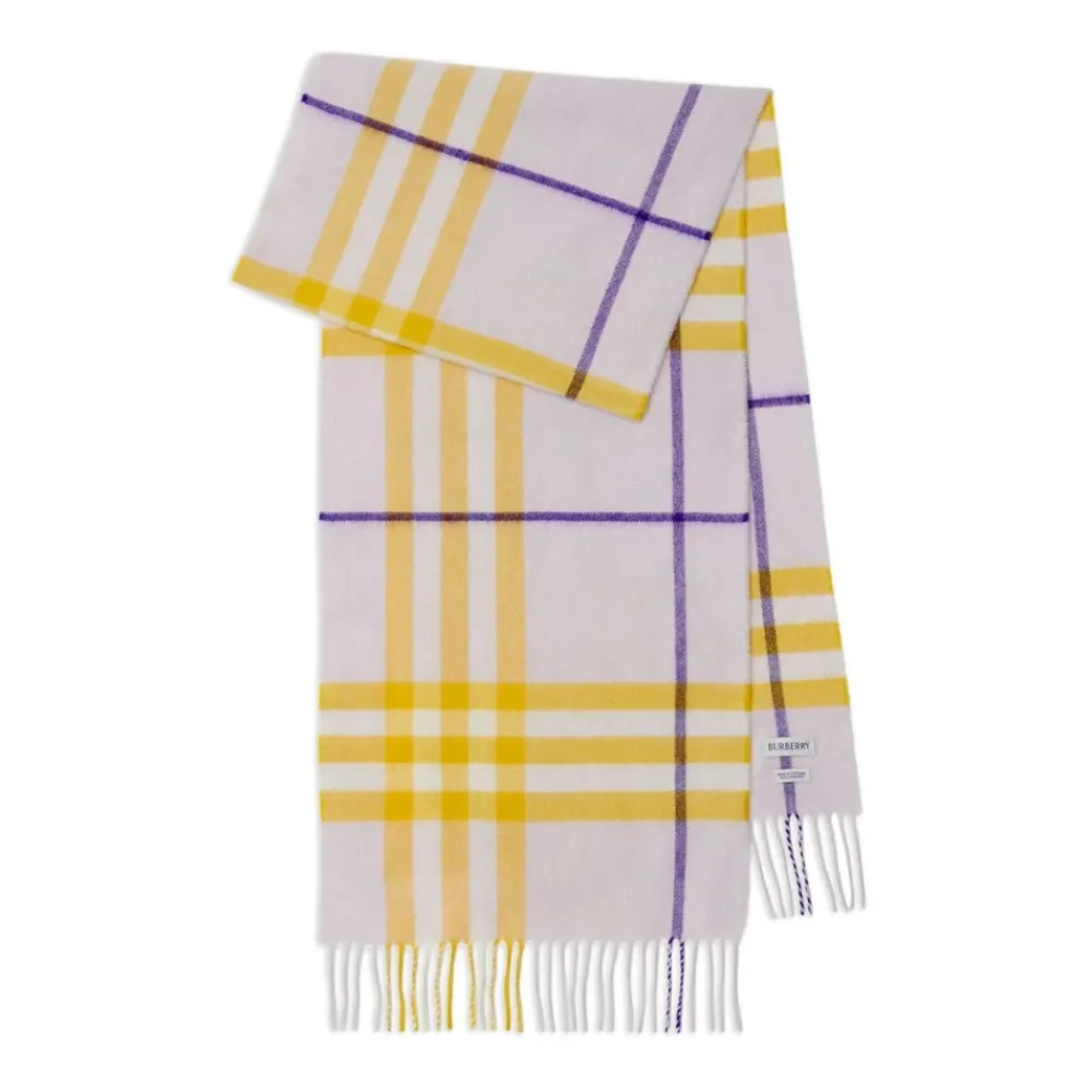 DAMES Burberry Lila Geruite Kasjmier Sjaal