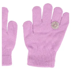 Molo Lila Strass Detail Geribbelde Handschoenen