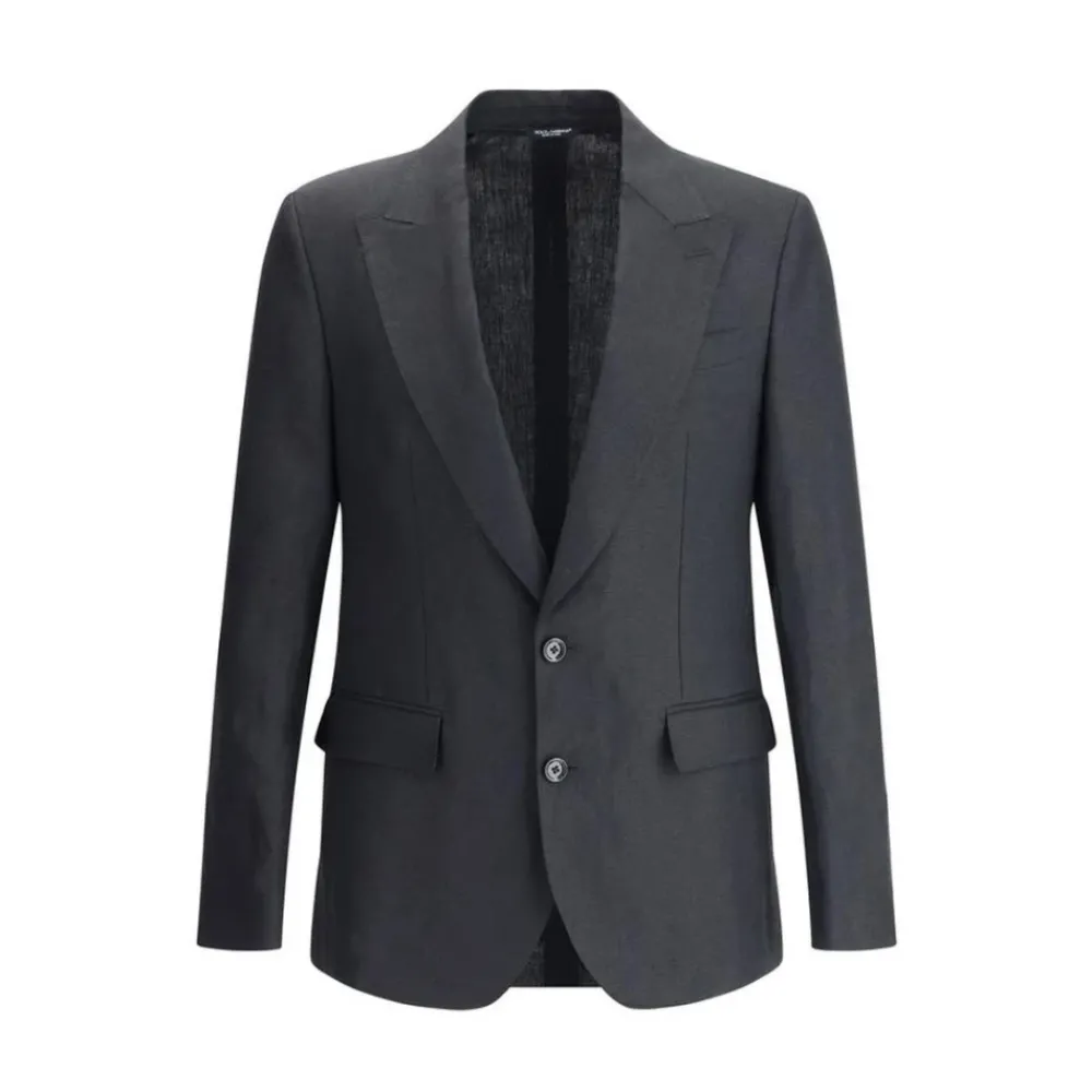 Heren Dolce & Gabbana Kostuums^Linnen Blazer met Puntige Revers