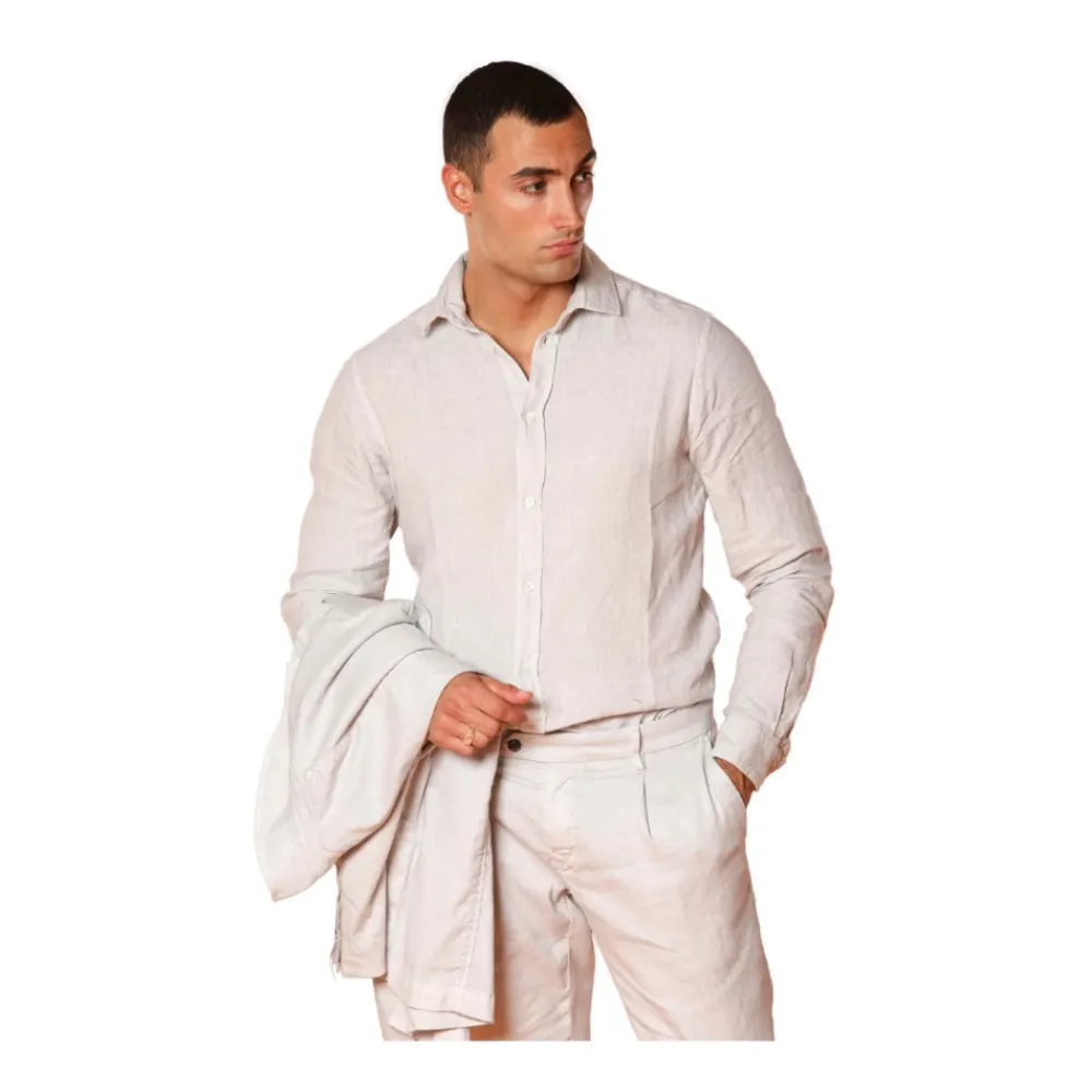 Heren Mason's Overhemden^Linnen Herenoverhemd Torino Stijl