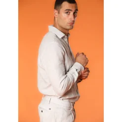 Heren Mason's Overhemden^Linnen Herenoverhemd Torino Stijl