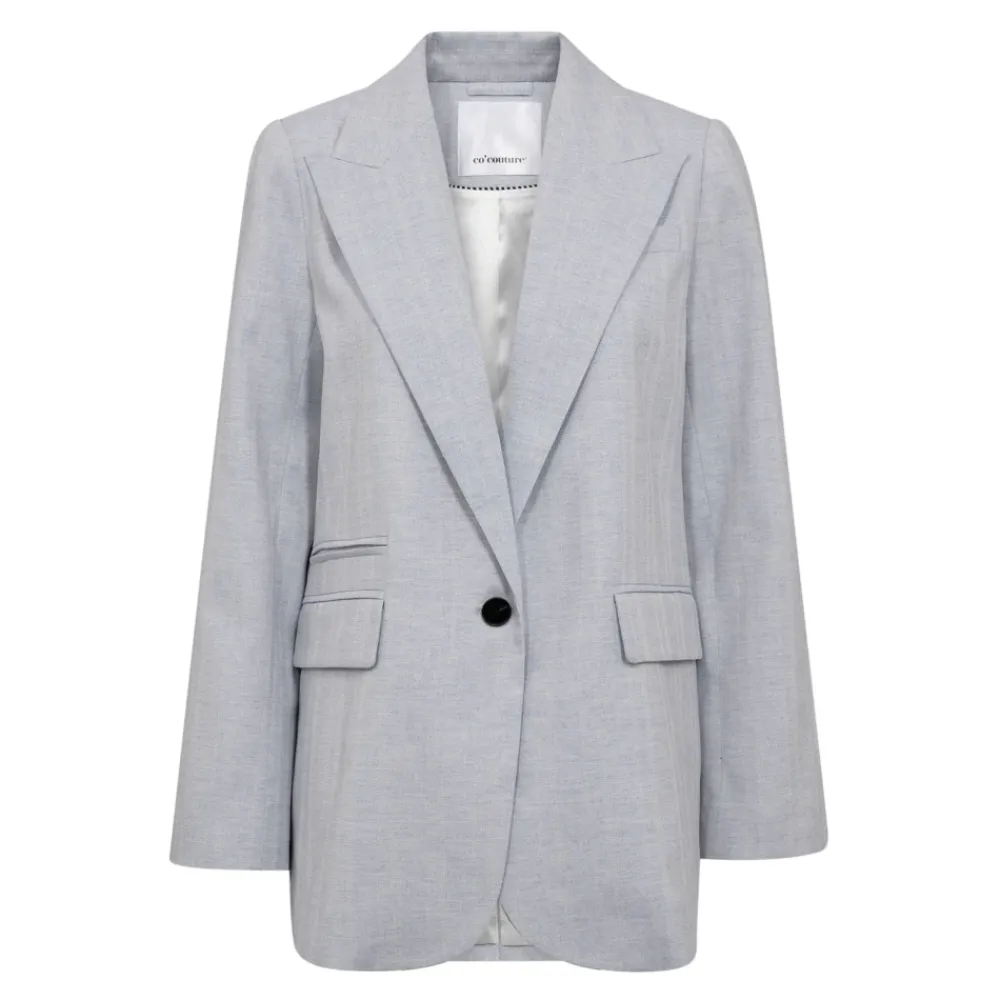 DAMES Co'Couture Jassen^Linnen Single Blazer Lichtblauw