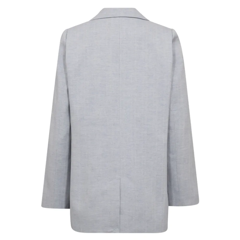 DAMES Co'Couture Jassen^Linnen Single Blazer Lichtblauw