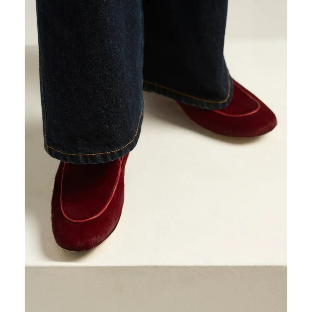 DAMES Kiton Loafers in Kalfsleer met haar