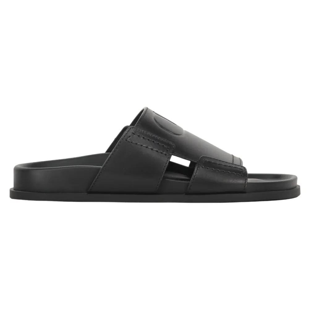 Heren Valentino Garavani Logo Detail Leren Slippers