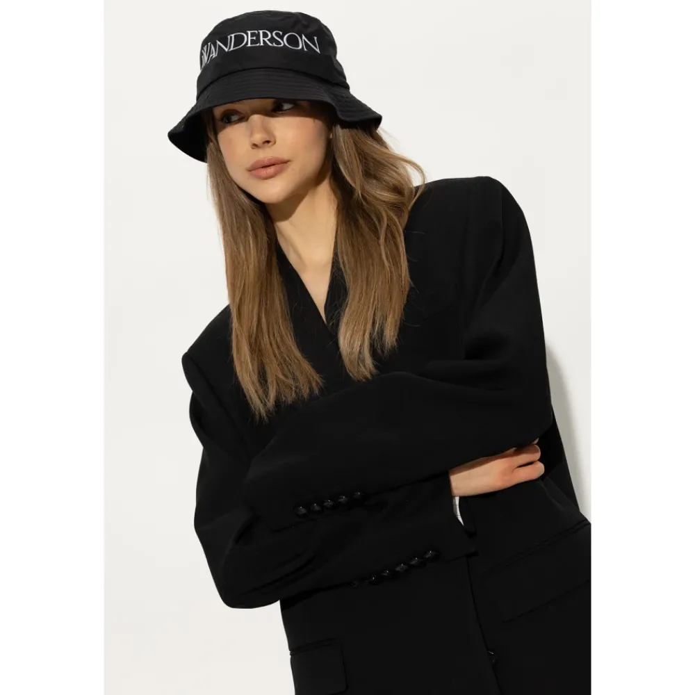 DAMES JW Anderson Logo Geborduurd Bucket Hat
