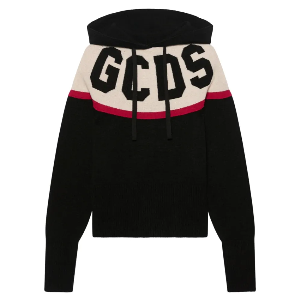 DAMES GCDS Hoodies & Sweatvesten^Logo Knit Cropped Hoodie