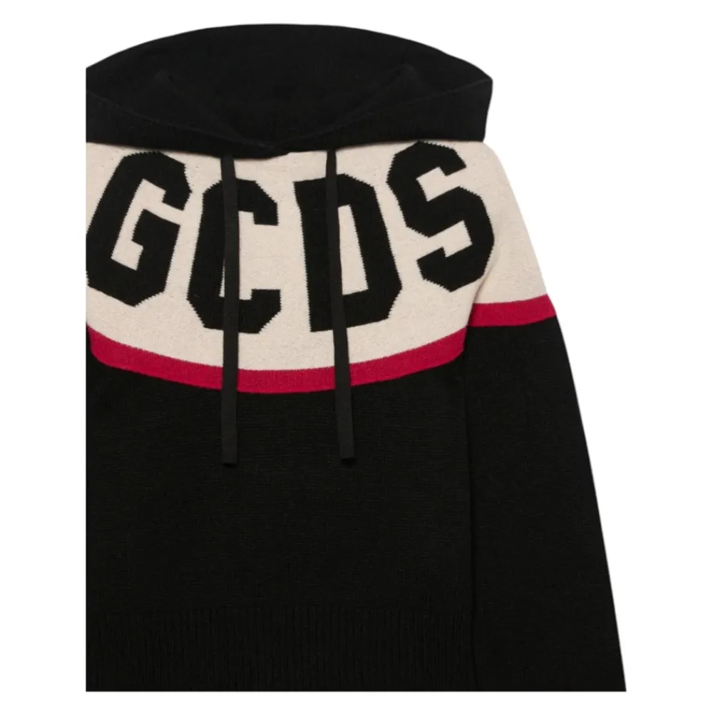 DAMES GCDS Hoodies & Sweatvesten^Logo Knit Cropped Hoodie