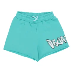 Disclaimer Trainingsbroeken^Logo Mint Shorts Elastische Koord Katoen