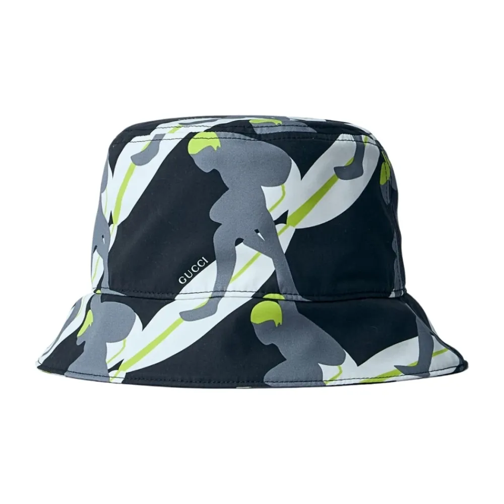 Heren Gucci Hoeden^Logo Motief Emmerhoed Gemaakt in Italië