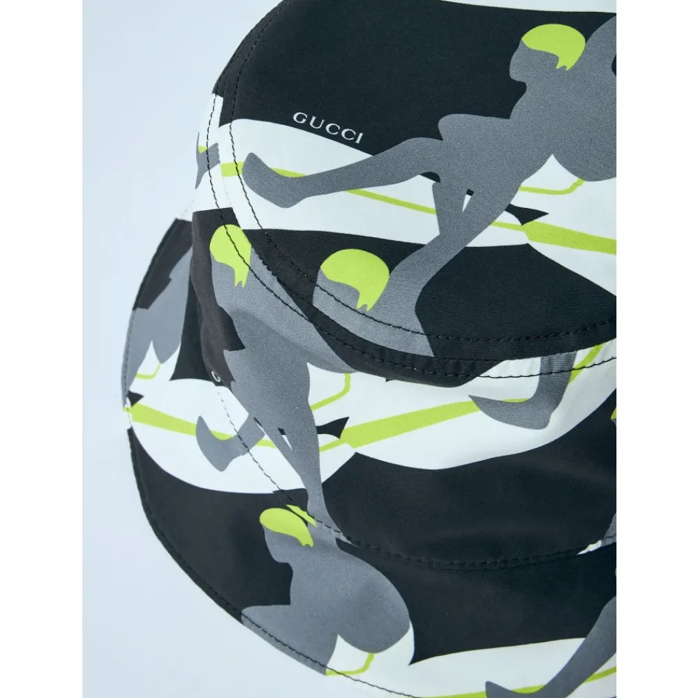 Heren Gucci Hoeden^Logo Motief Emmerhoed Gemaakt in Italië