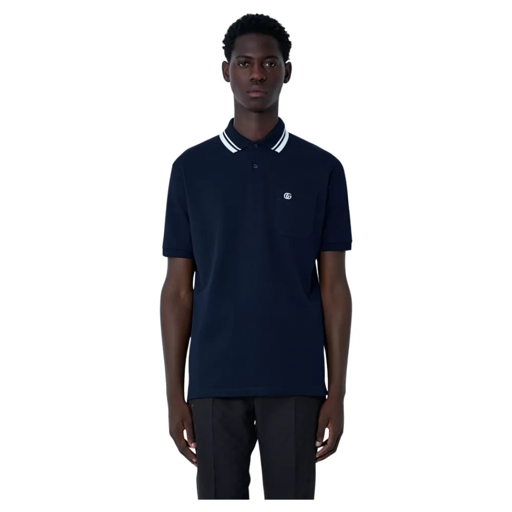 Heren Gucci Logo Motif Polo Shirt