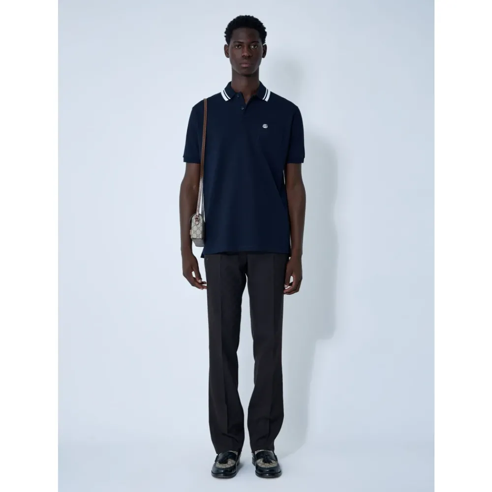 Heren Gucci Logo Motif Polo Shirt