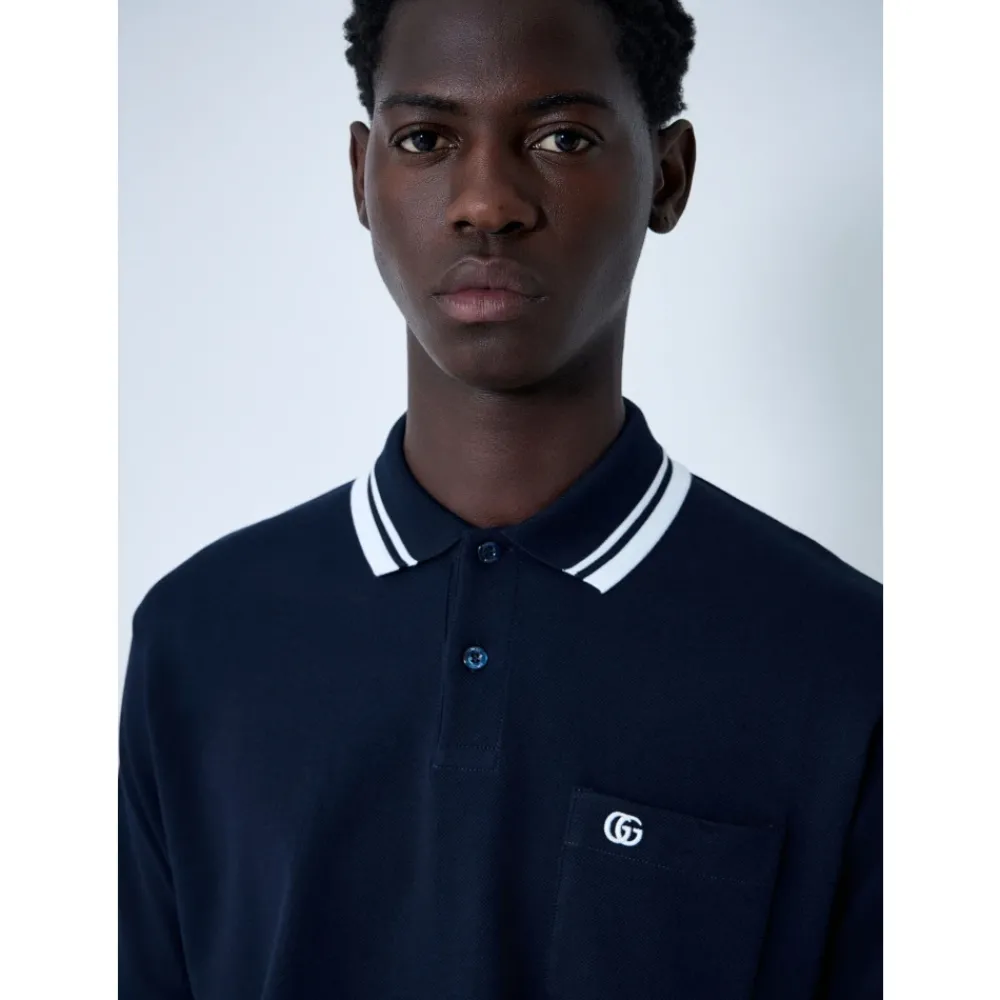 Heren Gucci Logo Motif Polo Shirt