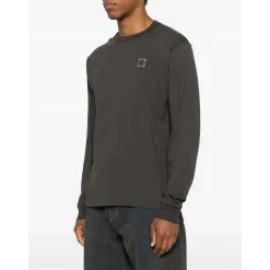 Heren Stone Island Logo Patch Lange Mouw T-Shirt