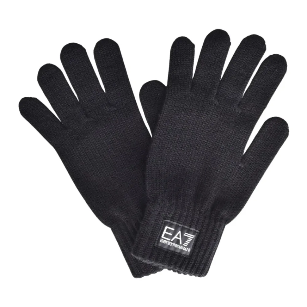 DAMES Emporio Armani EA7 Handschoenen|Handschoenen^Logo Patch Wollen Handschoenen
