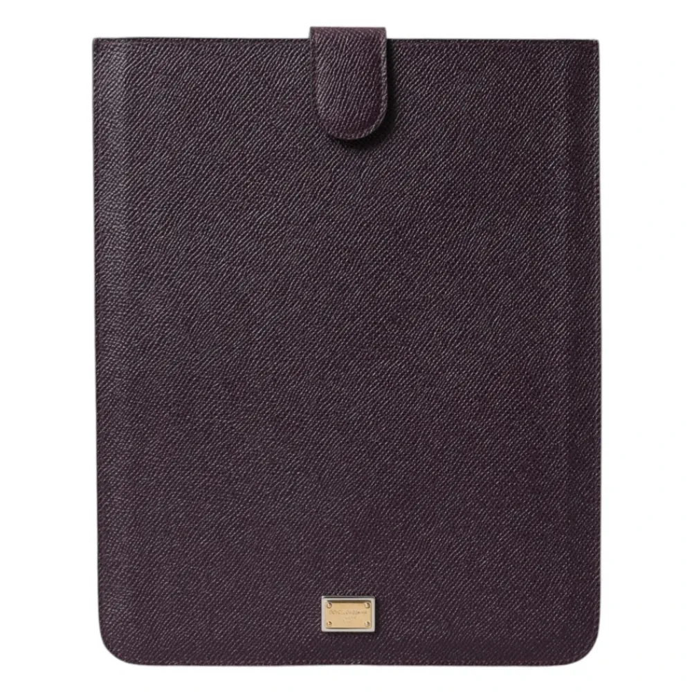DAMES Dolce & Gabbana Logo Plaque Leren Tablet Sleeve Hoes