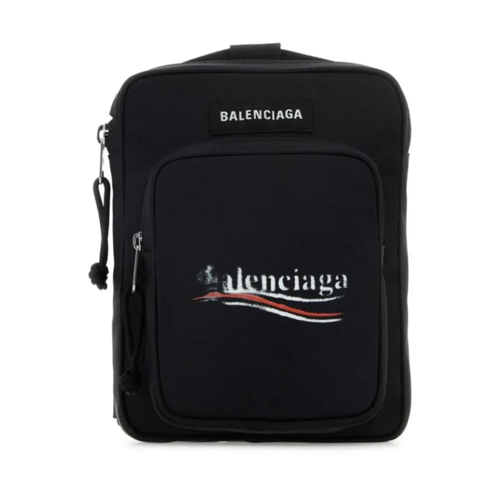 Heren Balenciaga Tassen^Logo Print Schoudertas