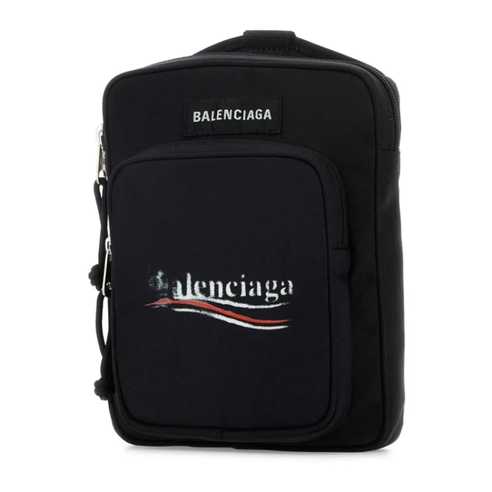 Heren Balenciaga Tassen^Logo Print Schoudertas