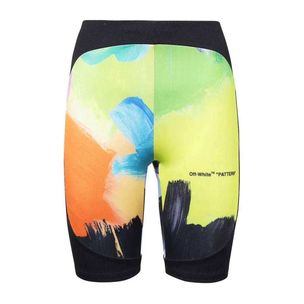 Off White Trainingsbroeken^Logo Print Shorts in Polyamide Mix