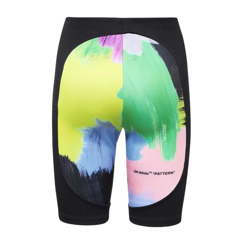 Off White Trainingsbroeken^Logo Print Shorts in Polyamide Mix