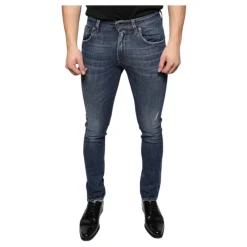 Heren Dolce & Gabbana Logo Skinny Denim Jeans Donker