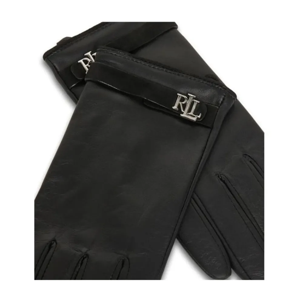 DAMES Ralph Lauren Handschoenen^Logo-embossed leren handschoenen