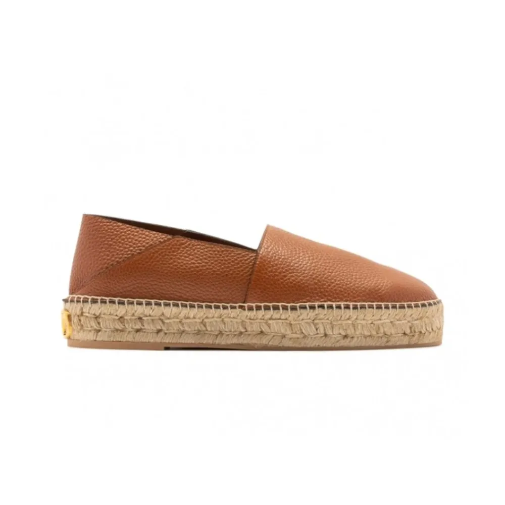 Heren Valentino Garavani Logo-Plaque Leren Espadrilles