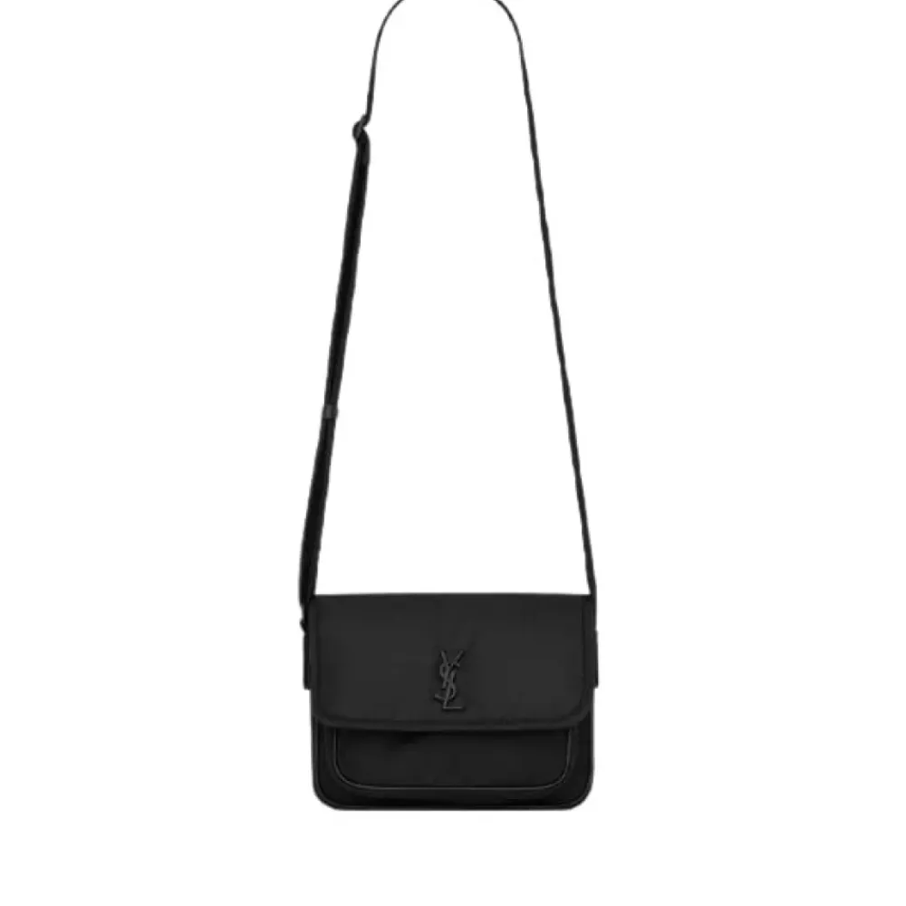 Heren Saint Laurent Logo-Plaque Messenger Bag