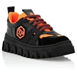 Philipp Plein Lo-Top Sneakers Mix Materialen Hexagon Neon