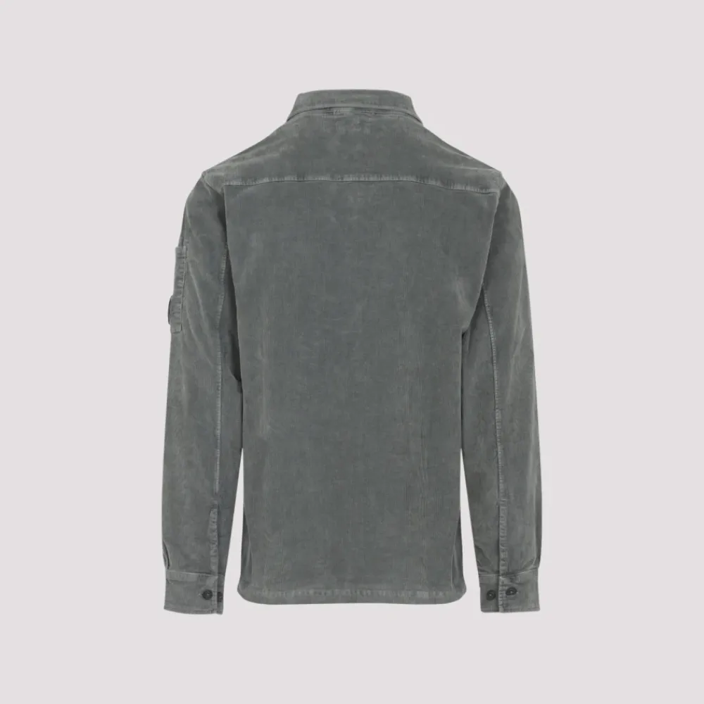 Heren C.P. Company LS Corduroy Shirt 921 GUNMETAL