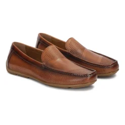 Heren Kazar Instappers & Slip Ons^Luchtige leren mocassins met perforaties