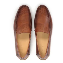 Heren Kazar Instappers & Slip Ons^Luchtige leren mocassins met perforaties