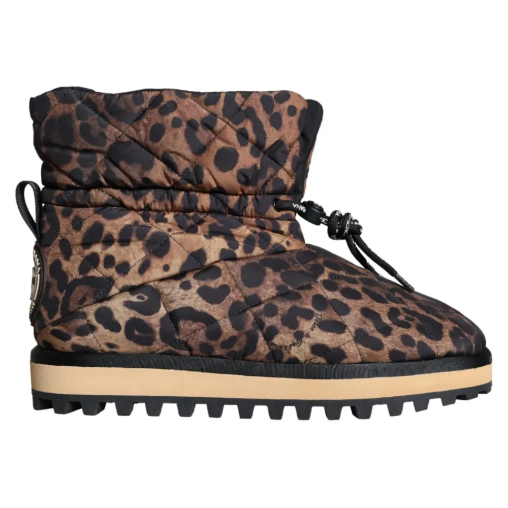 Heren Dolce & Gabbana Snowboots^Luipaard Enkellaarzen Gewatteerde Schoenen