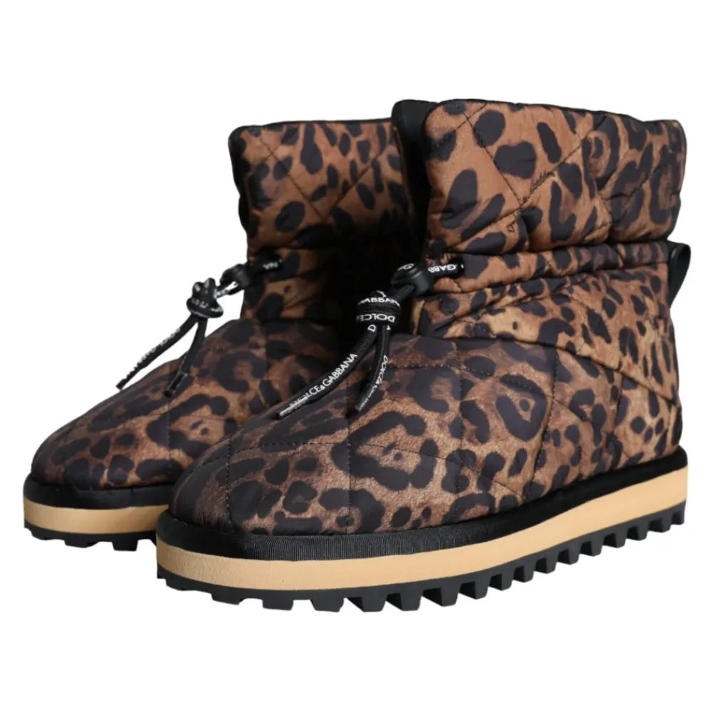 Heren Dolce & Gabbana Snowboots^Luipaard Enkellaarzen Gewatteerde Schoenen