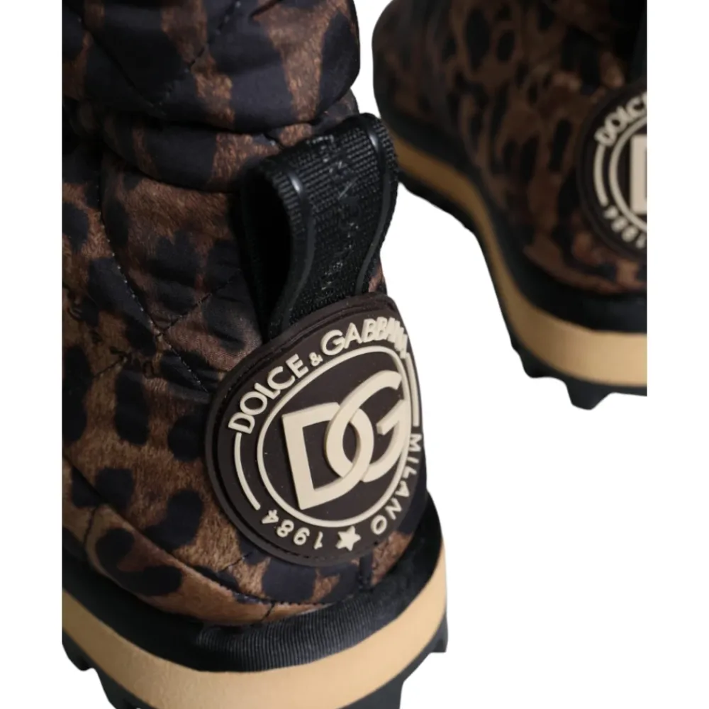 Heren Dolce & Gabbana Snowboots^Luipaard Enkellaarzen Gewatteerde Schoenen