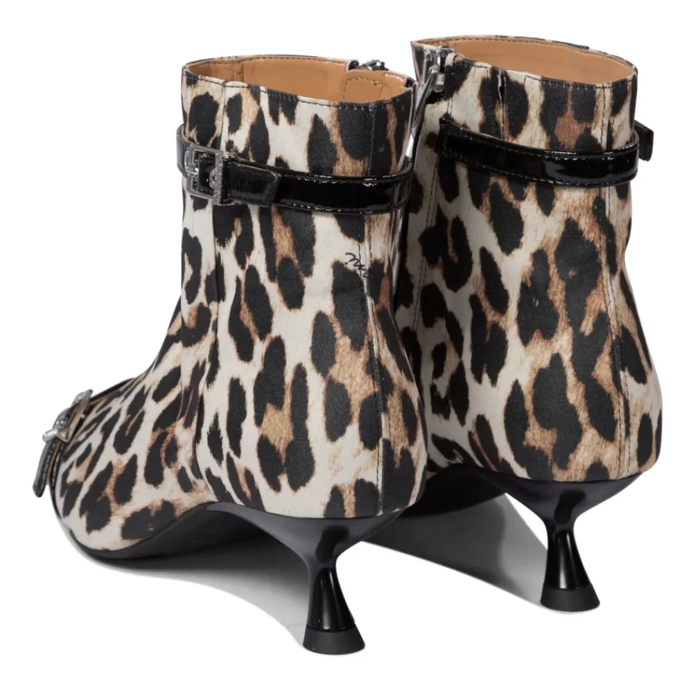 DAMES Ganni Luipaardprint Enkellaarzen