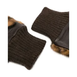 DAMES Bellerose Luipaardprint Geribbelde Boord Handschoenen