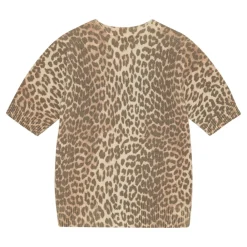 DAMES Ganni Luipaardprint Grafische Wollen Mix T-shirt