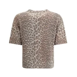DAMES Ganni Luipaardprint Korte Mouw Sweater