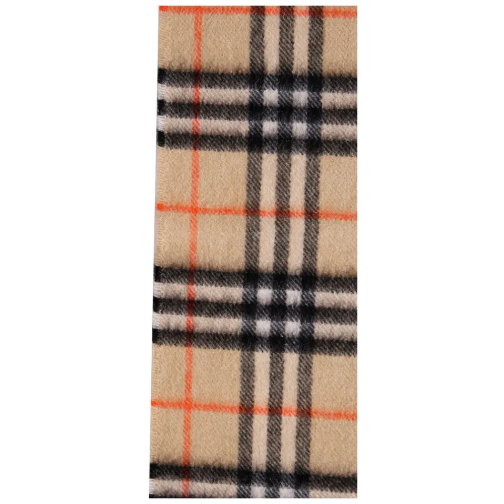 Burberry Sjaals^Luxe Beige Cashmere Sjaal met Franjes