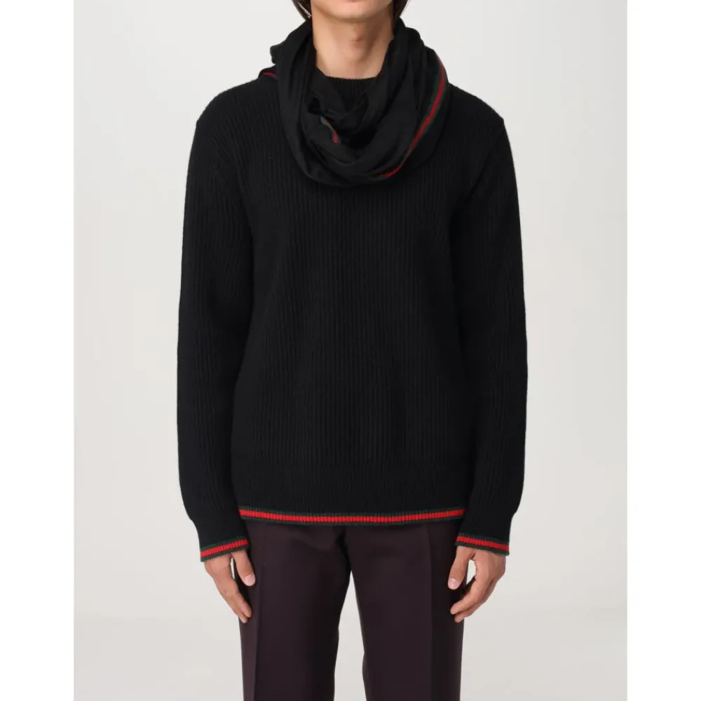 Heren Gucci Sjaals^Luxe Gestreepte Wollen Sjaal