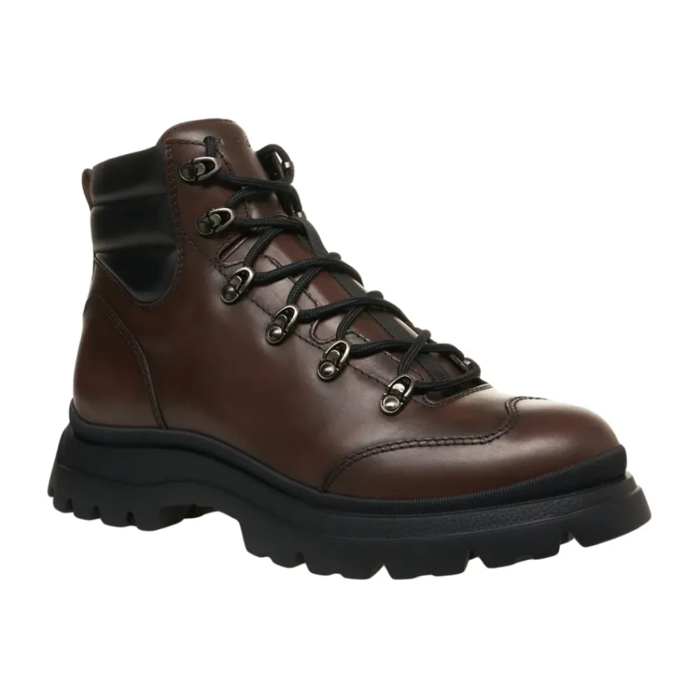 Heren Hogan Laarzen^Luxe Leren Enkellaarzen Marrone