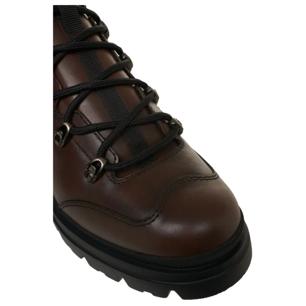 Heren Hogan Laarzen^Luxe Leren Enkellaarzen Marrone