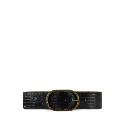 DAMES Elisabetta Franchi Riemen^Luxe Leren Riem Nero