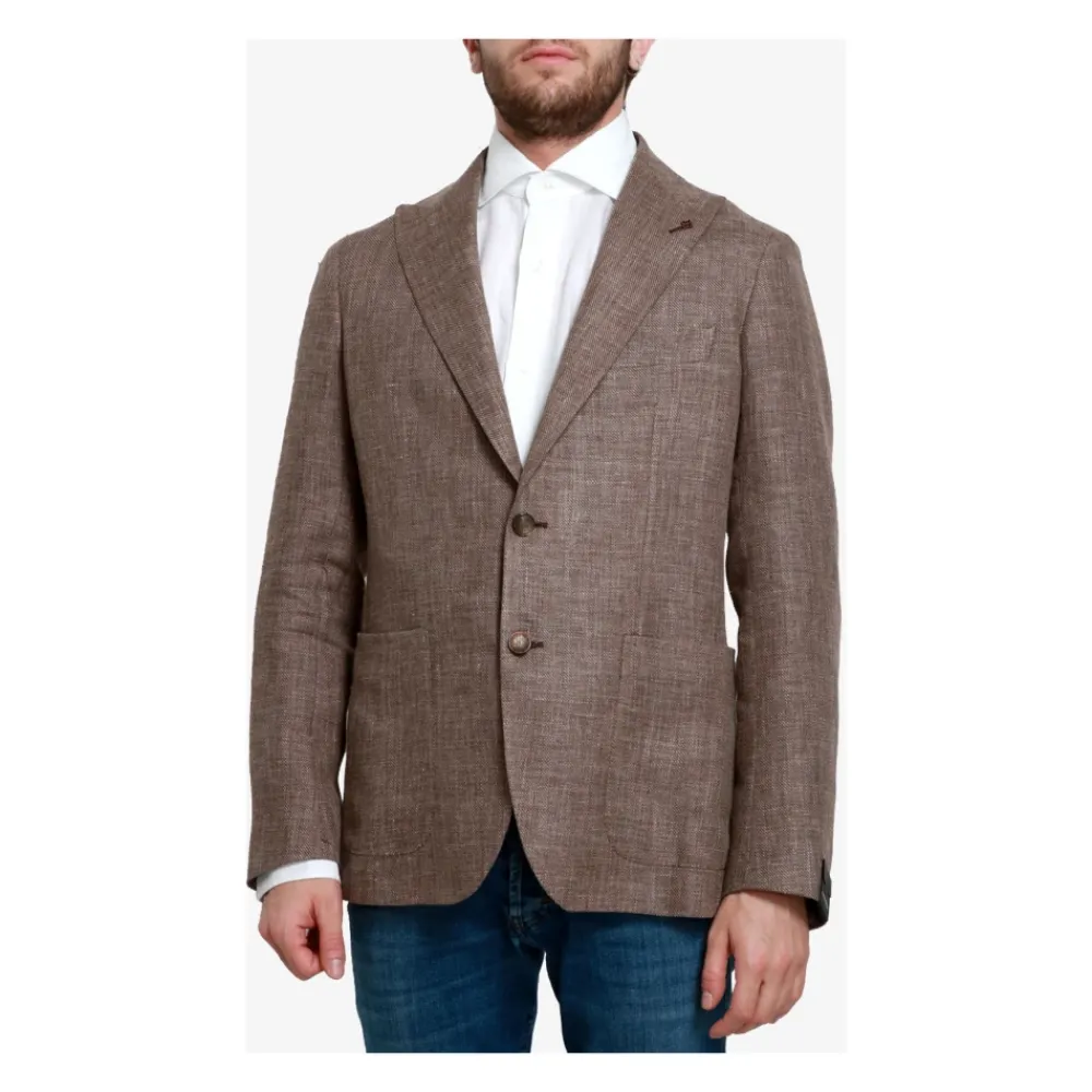 Heren Tagliatore Kostuums^Luxe Linnen en Wol Blend Blazer