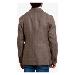 Heren Tagliatore Kostuums^Luxe Linnen en Wol Blend Blazer