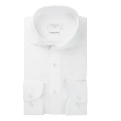 Heren Profuomo Luxe Navy Japans Gebreid Overhemd