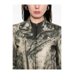 DAMES Diesel L-Uxure Lederen jack met ritssluiting